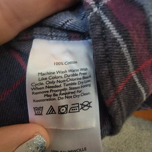 Eddie Bauer Shirt Mens XL Tall Gray Flannel Long Sleeve Plaid Hiking Outdoor - Picture 5 of 7